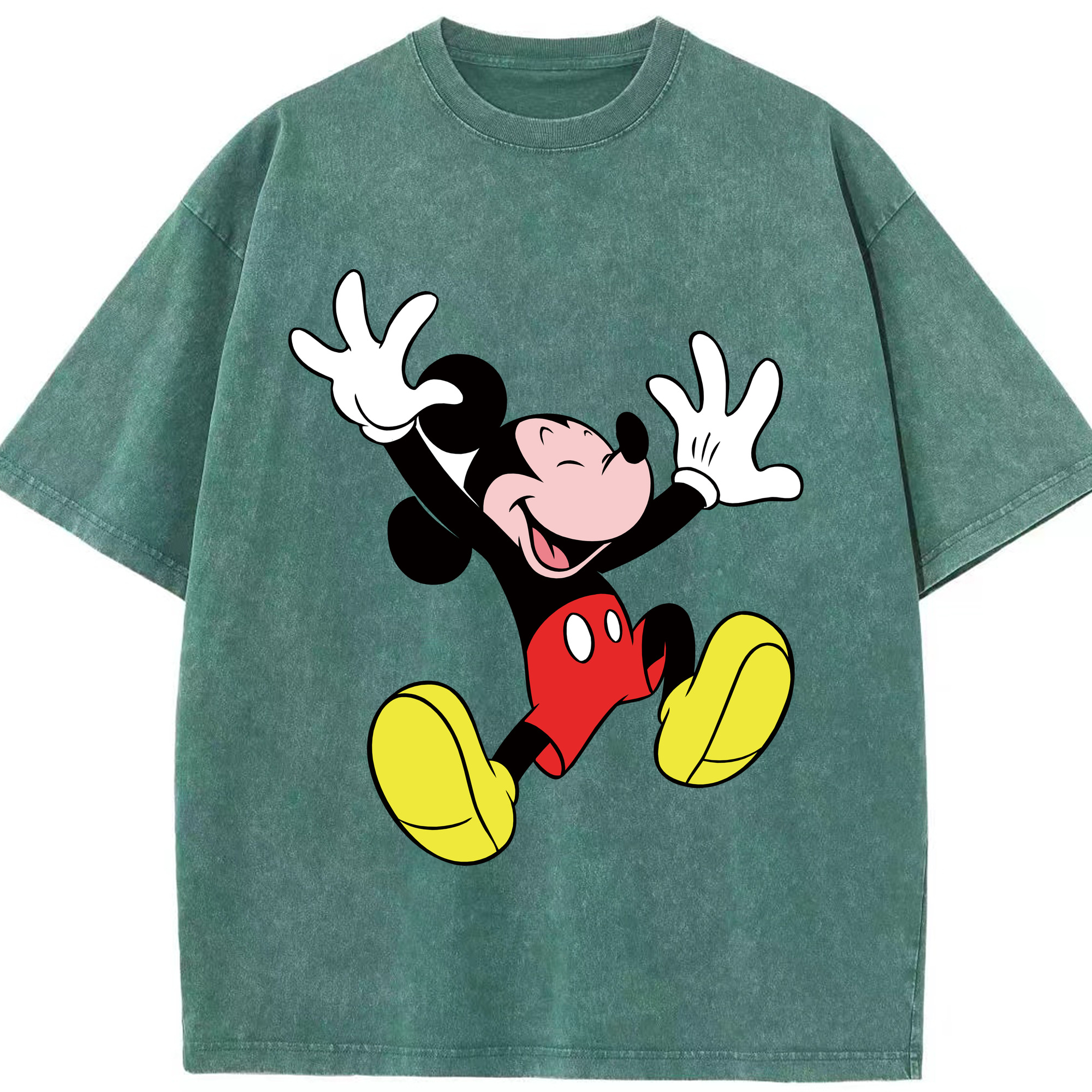 （画像用） ミッキーマウス Mickey Mouse 綿100% ヴィンテージ風 半袖Tシャツ（フロントプリント）